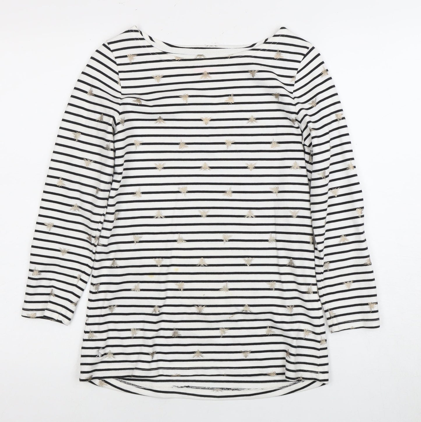 Joules Women's Striped T-Shirt, Black/White, Size 8