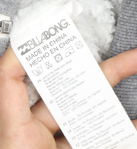 Billabong Men's Grey Full Zip Hoodie S