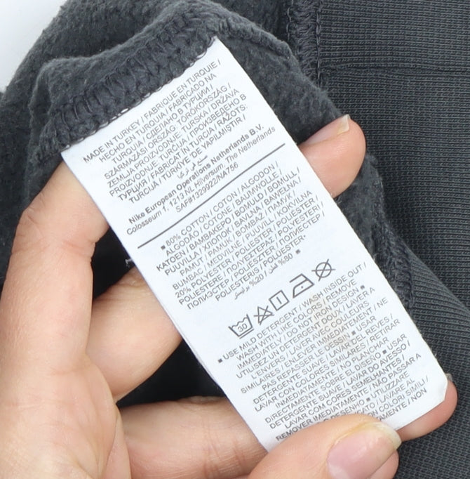 Nike Men's Grey S Logo Pullover Sweatshirt