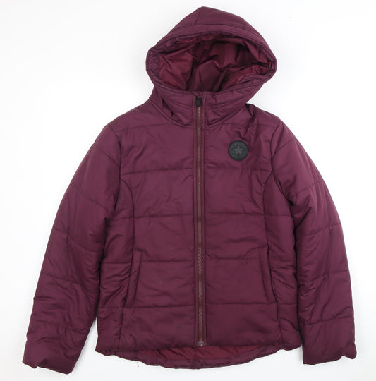 Converse Men's Purple Puffer Jacket, Small, Winter