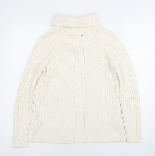 Laura Ashley Women's Ivory Roll Neck Pullover Jumper, Size 10