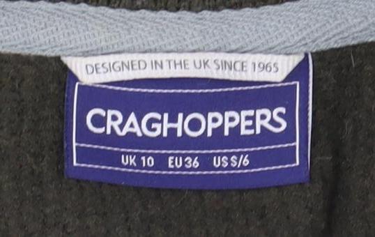 Womens UK 10 Regular Craghoppers Green Henley Sweatshirt