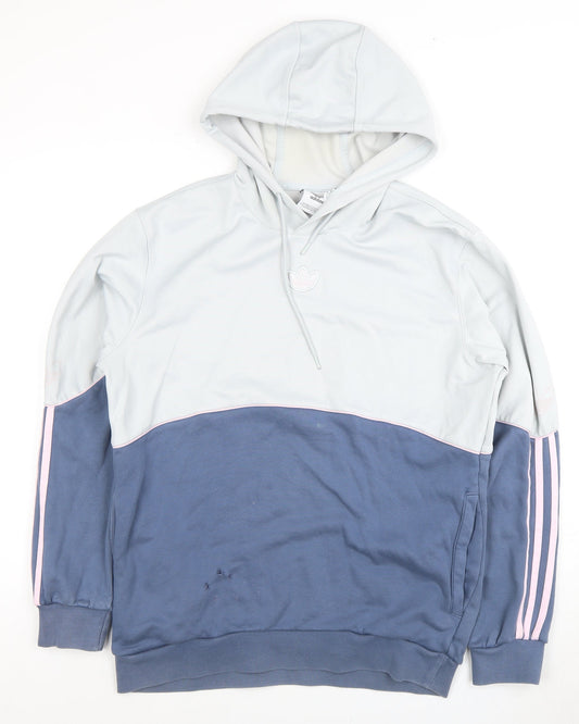 Unisex Adults UK M Regular adidas Blue Pullover Hoodie
