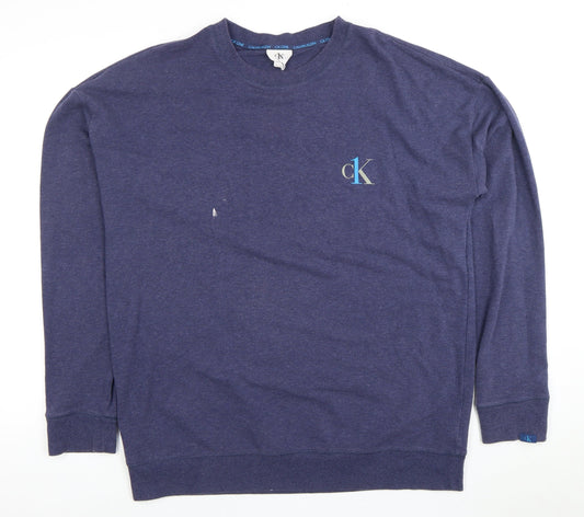 Calvin Klein Men's Blue Logo Sweatshirt L