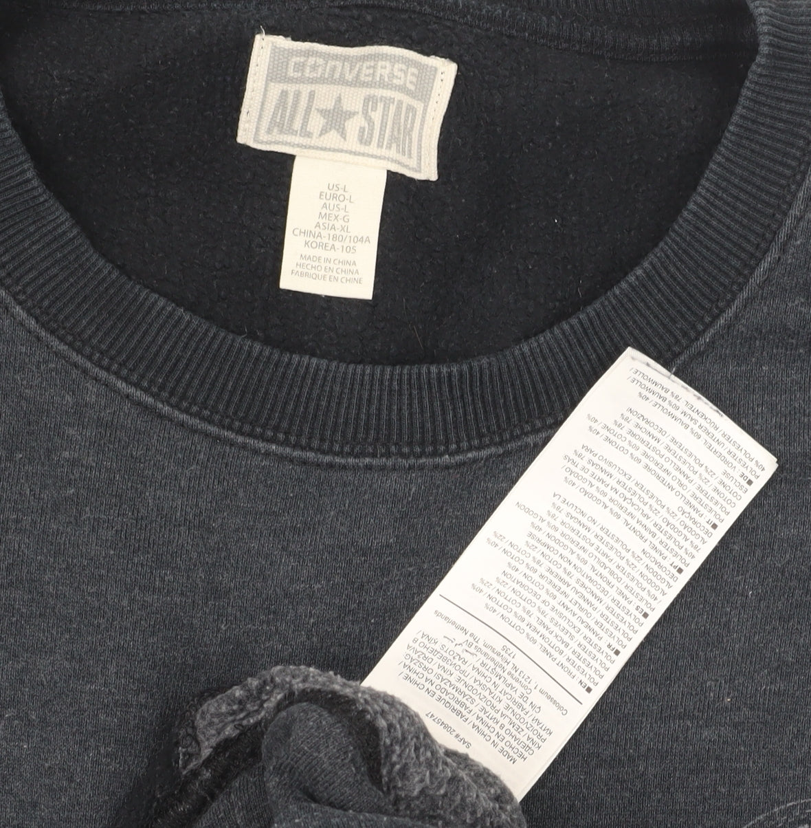 Converse Men's Black L Pullover Sweatshirt