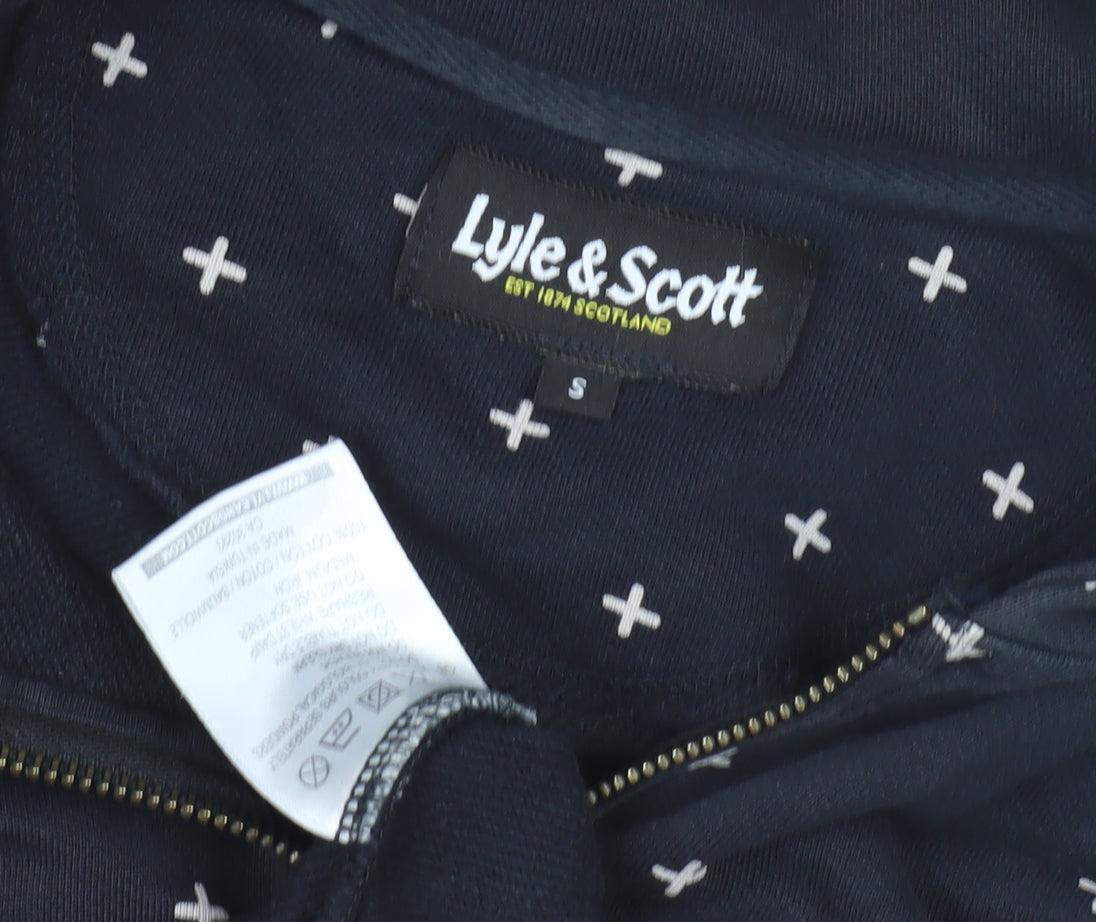 Lyle & Scott Men's Black Hoodie, Size S, Full Zip