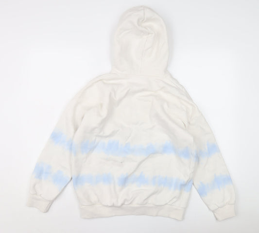 Marks and Spencer Girls White Hoodie 12-13 Years Graphic Print