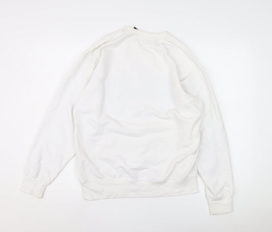 PrettyLittleThing Unisex White Graphic Sweatshirt S