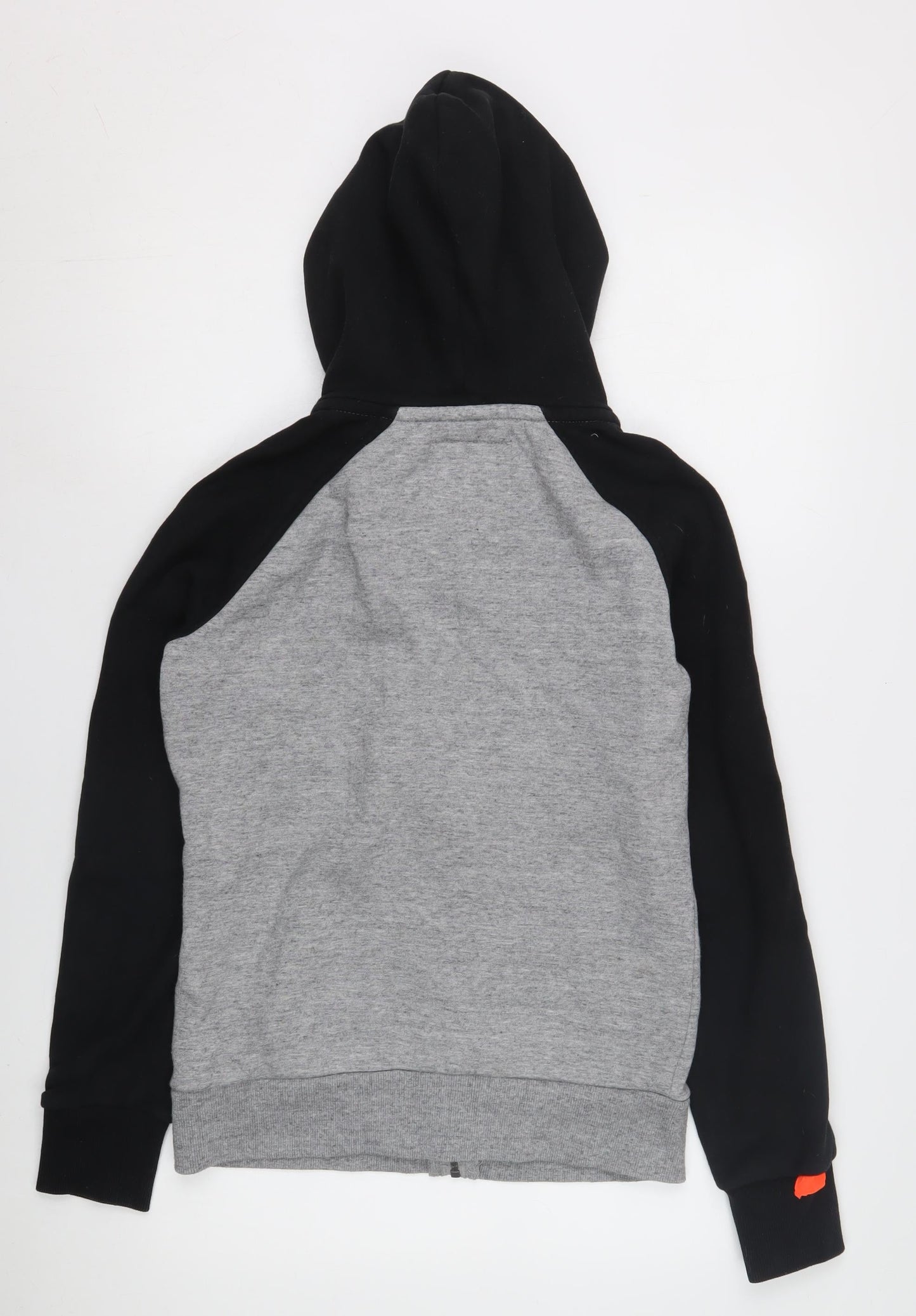 Superdry XS Grey Black Full Zip Unisex Hoodie