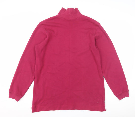 Lands' End Women's Red Mock Neck Sweatshirt M