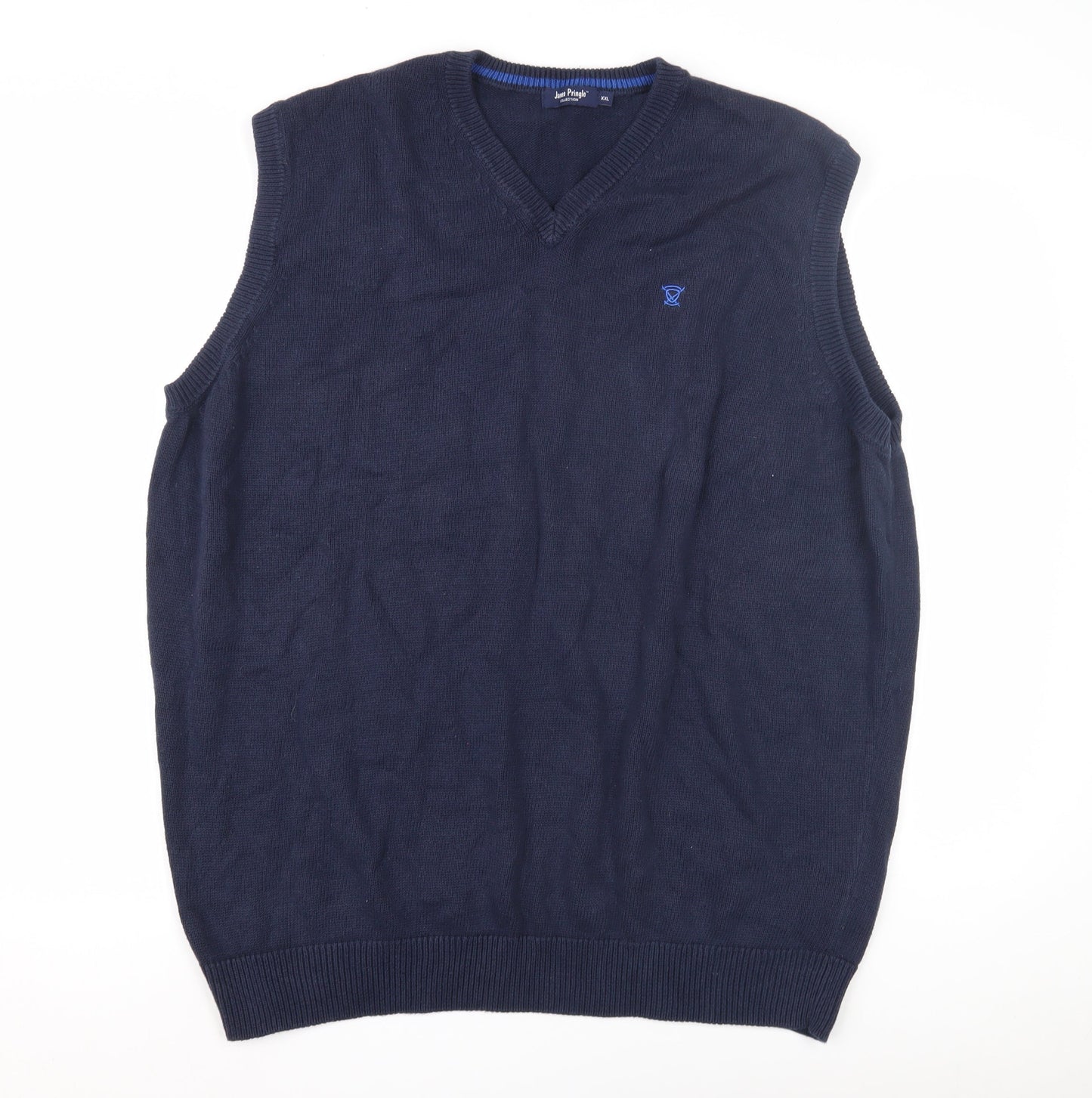 James Pringle Men's Blue 2XL Cotton Vest Casual Jumper
