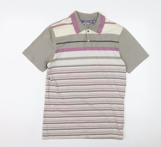 Ted Baker Men's Multicoloured Striped Polo M