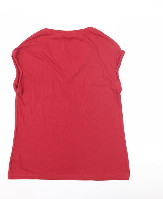 FatFace Women's Red Sleeveless Basic T-Shirt Size 8