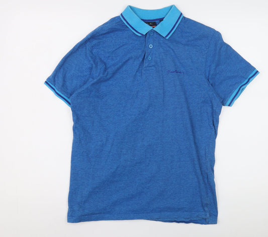Pierre Cardin Men's Blue Regular Fit Polo, M