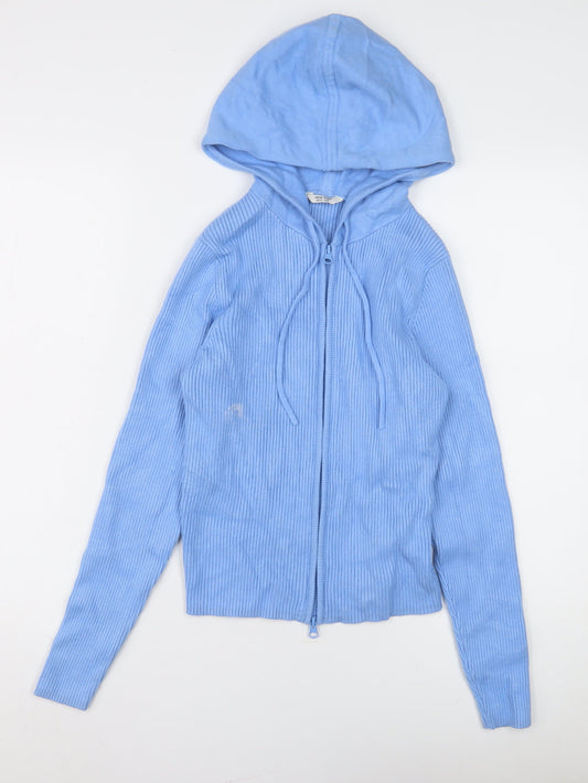 Womens UK 12 Regular Jack Wills Blue Full Zip Hoodie