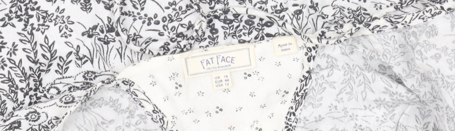Fat Face Women's Multicoloured Floral Blouse Size 16