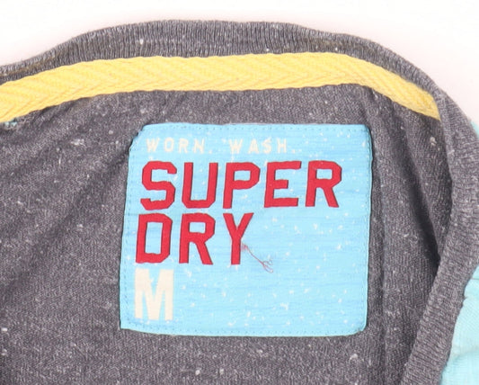 Superdry Unisex Grey Blue Ringer Tee M