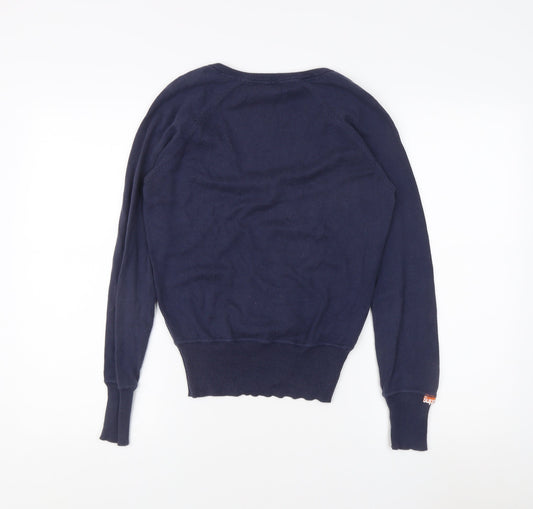 Superdry Men's Blue V-Neck Pullover Jumper, Size S