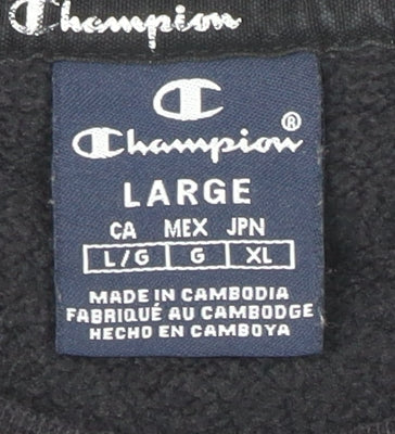 Champion Black Unisex Logo Sweatshirt L - Casual & Comfy