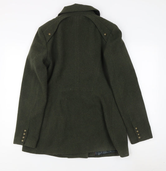 Superdry Men's Green Wool Pea Coat Size L