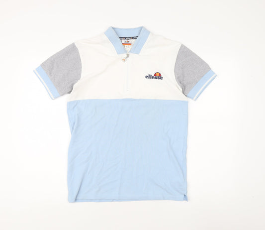 Ellesse Men's Blue Cotton Polo Shirt - Size S