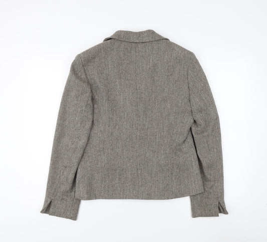 Oxmo Women's Grey Tweed Blazer, Classic Fit, Size M