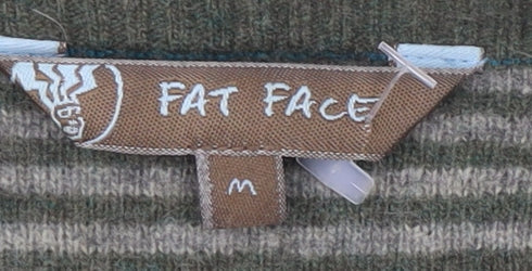 Fat Face Men's Green Striped Pullover Jumper M