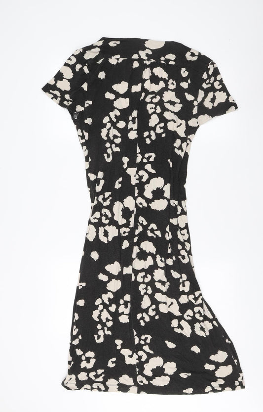 Fenn Wright Manson Women's Black Animal Print Dress Size 14