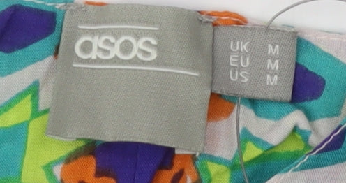 Brand and care label for ASOS Women's Multicoloured Modal Playsuit, size M