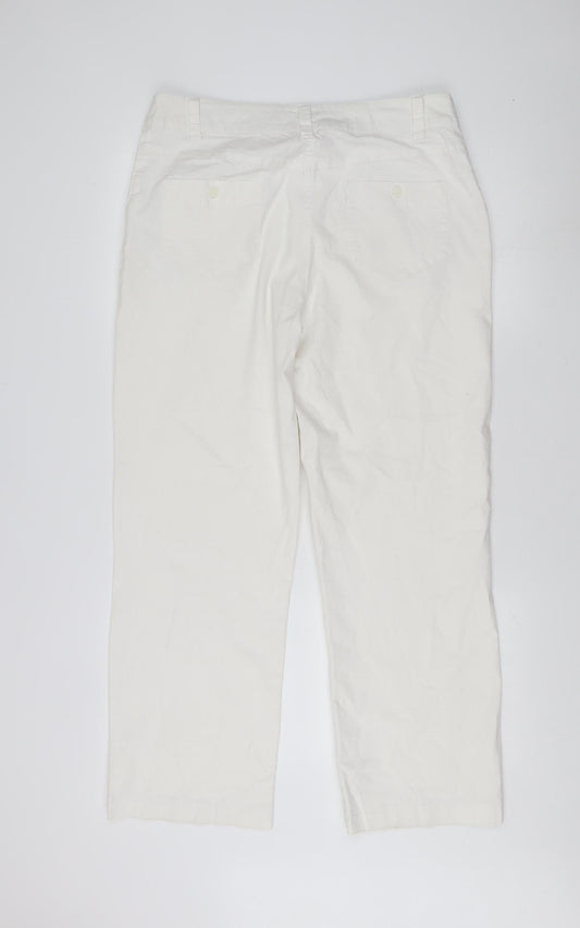 Platform Women's White Straight Cotton Trousers Size 16
