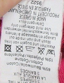 Adidas Unisex Red Striped Logo Sweatshirt, Size M