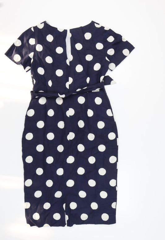 Boden Women’s Blue Polka Dot Sheath Dress Size 12