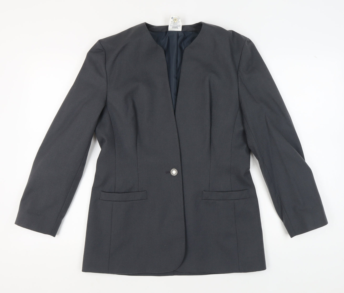 Alexon Black Wool Blazer Women Size 14 Business Casual