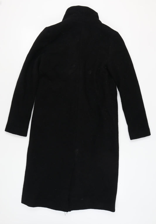 Monki Women's Black Long Overcoat - Size S, Elegant Casual