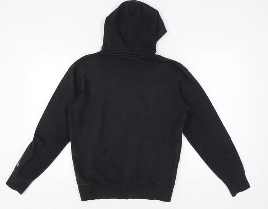 Champion Unisex Black Hoodie, M, Regular Fit, Logo
