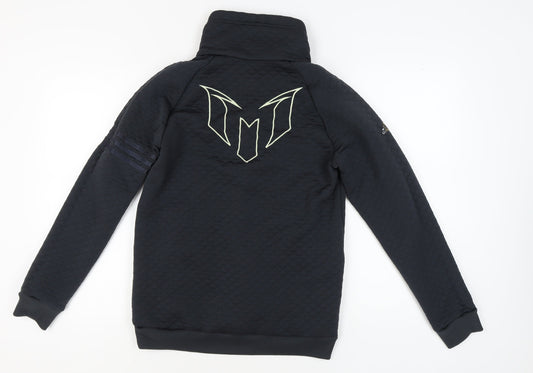 Adidas Boys Black Sweatshirt 15-16 Years 1/2 Zip Sports