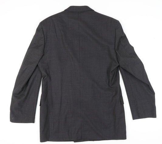 Jaeger Men's Grey Double-Breasted Blazer 52L