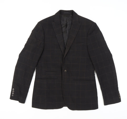 Moss London Men's Brown Check Blazer Slim Fit 38