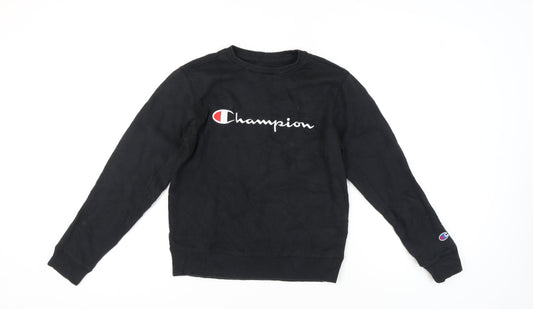 Champion Black Pullover Sweatshirt, Unisex, Lightweight, L