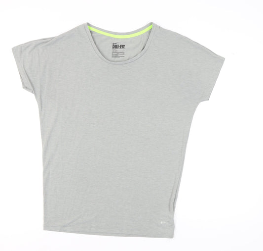 Nike Grey Dri-FIT Women's T-Shirt M - Casual Gym Top