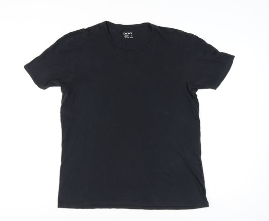 DKNY Women's Black L Basic T-Shirt