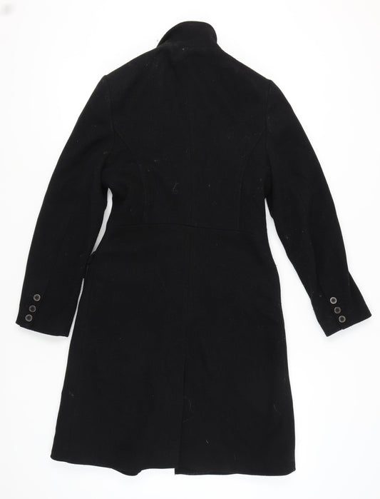 Ted Baker Women's Black Wool Long Overcoat Size 10