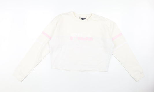 Fila Women's Large White Sweatshirt Pullover with Logo