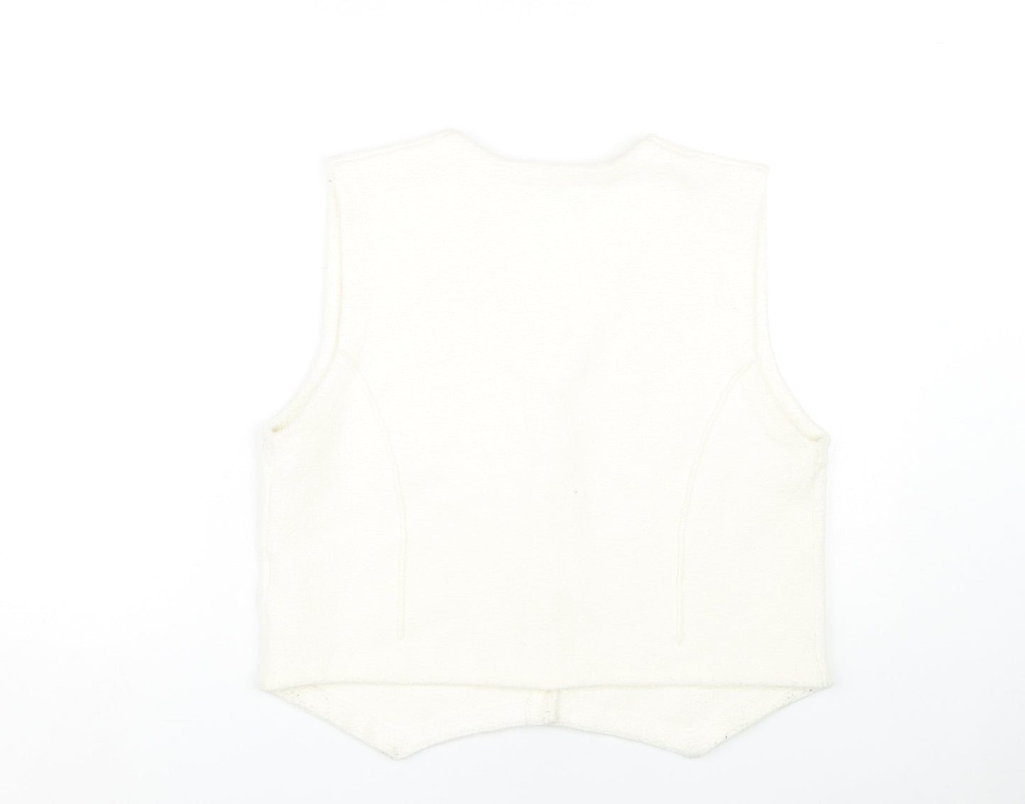 Mint Velvet Ivory Sleeveless Button-Up Vest Women's L