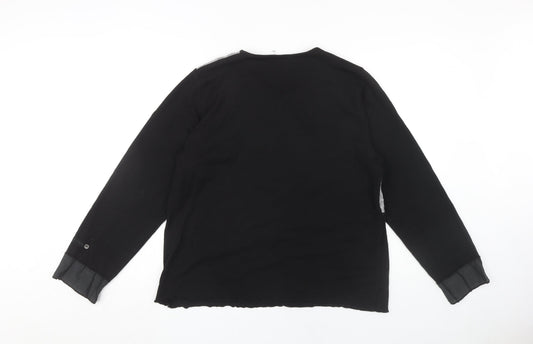Womens UK Size 6 Lewinger Black Cotton T-Shirt