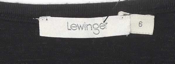 Lewinger Women's Black Floral Patchwork T-Shirt Size 6