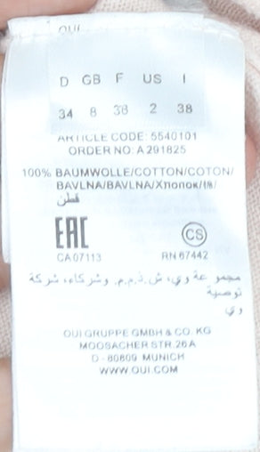 Brand and care label for Oui Women's Ivory jumper, size 6