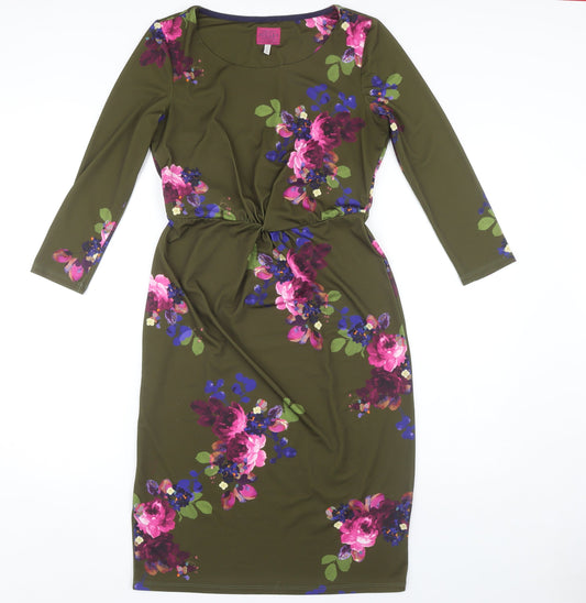 Joules Women's 8 Multicoloured Floral Bodycon Dress
