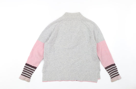 White Stuff Women's Grey Star Jumper, UK 8, Mock Neck