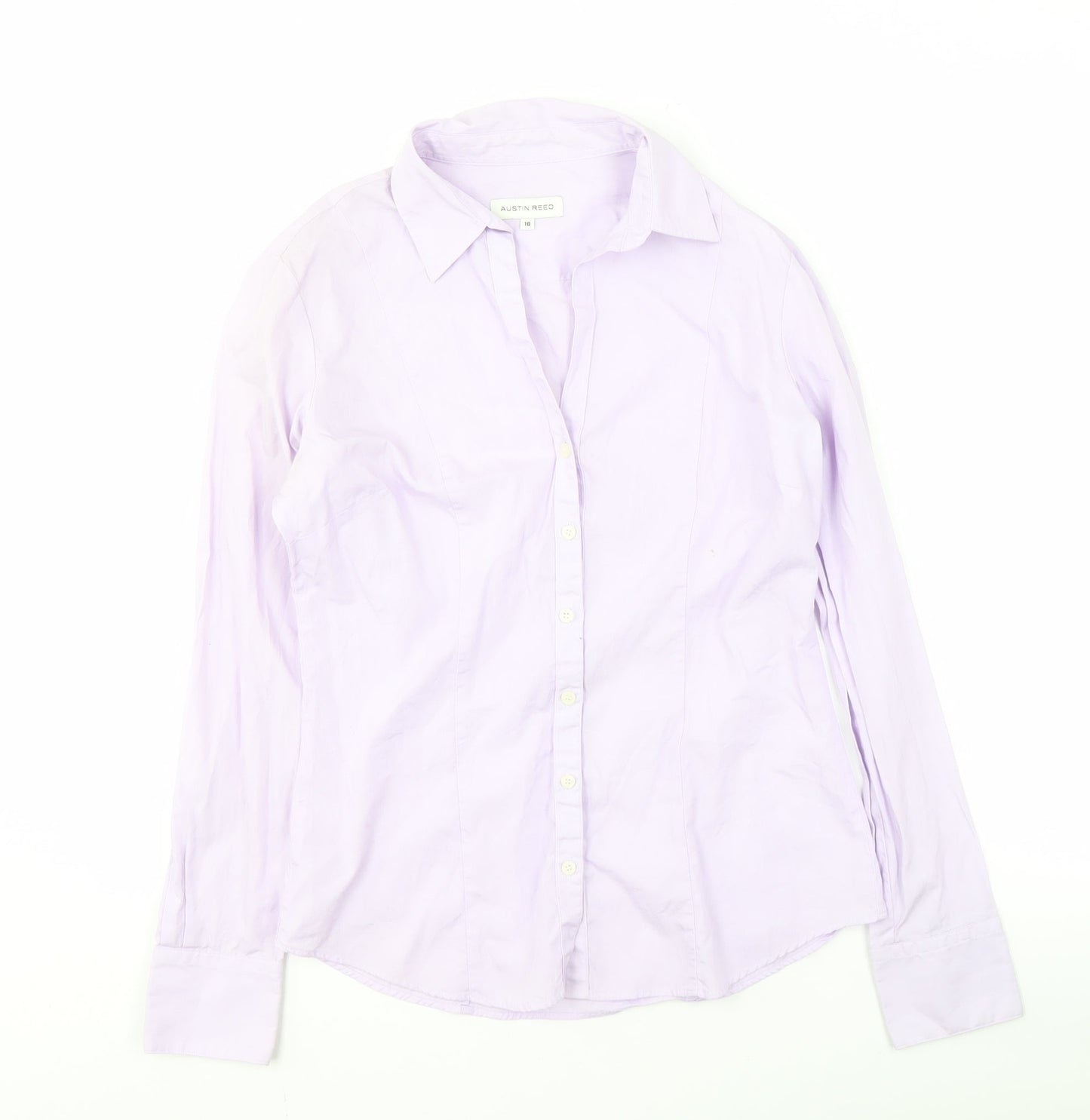 Austin Reed Women's Purple Button-Up Shirt Size 10